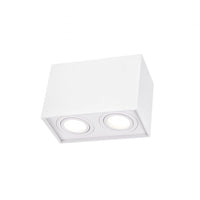 Foco ajustable GU10 rectangular blanco de Spectrum, IP20 interior, carcasa de aluminio, 250V, 17000h de vida útil