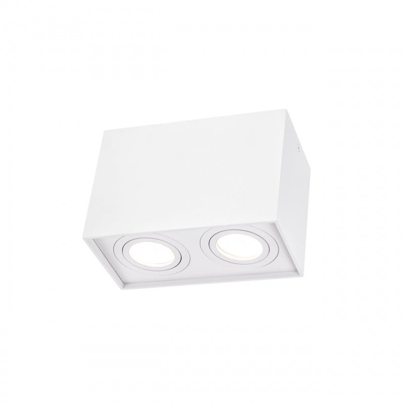 Foco ajustable GU10 rectangular blanco de Spectrum, IP20 interior, carcasa de aluminio, 250V, 17000h de vida útil
