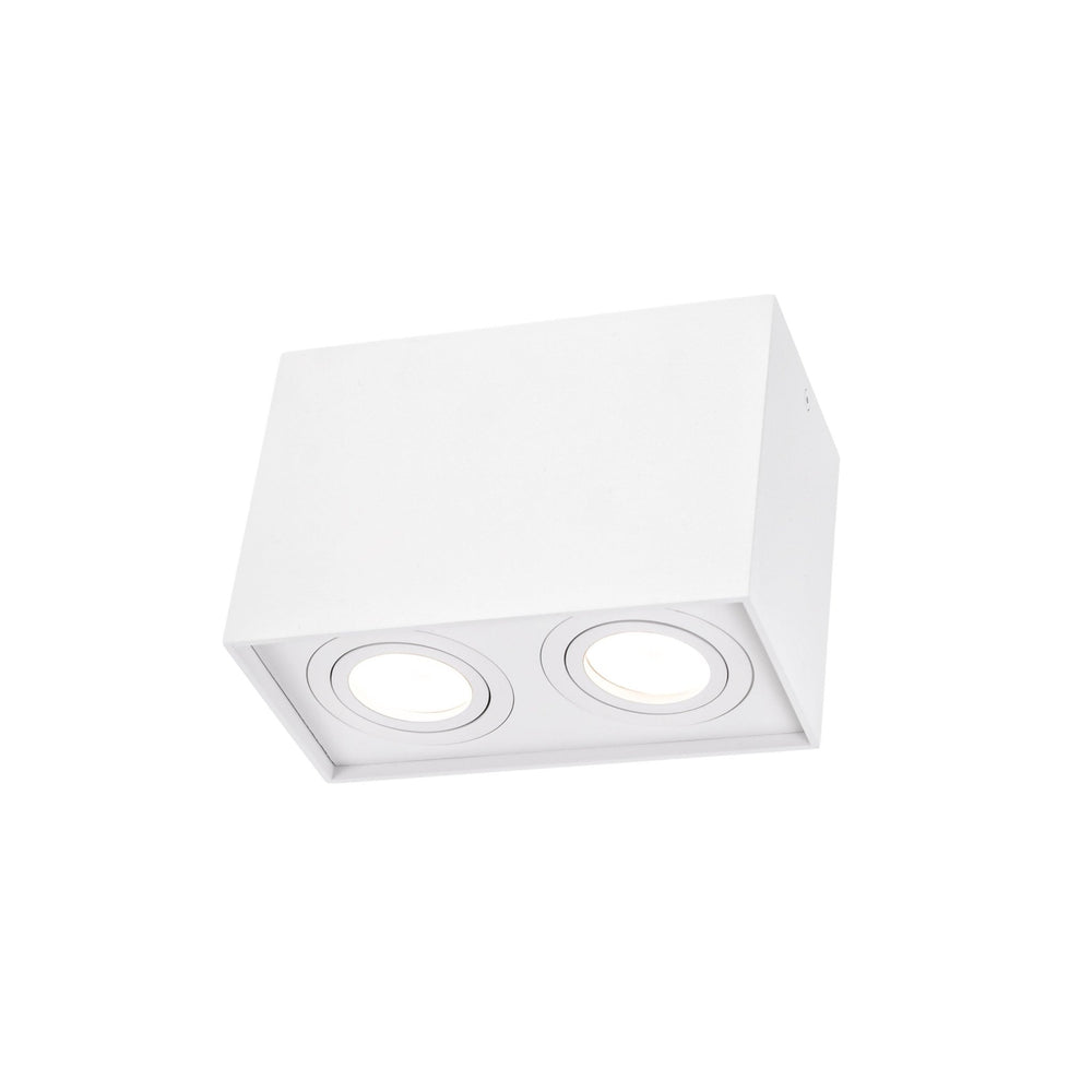 Foco ajustable GU10 rectangular blanco de Spectrum, IP20 interior, carcasa de aluminio, 250V, 17000h de vida útil