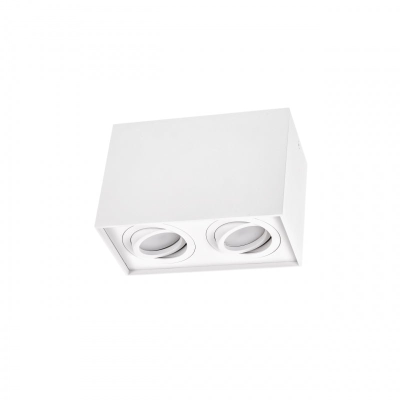 Foco ajustable GU10 rectangular blanco de Spectrum, IP20 interior, carcasa de aluminio, 250V, 17000h de vida útil