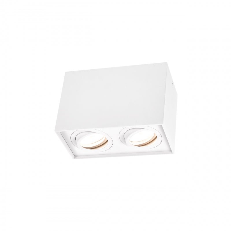 Foco ajustable GU10 rectangular blanco de Spectrum, IP20 interior, carcasa de aluminio, 250V, 17000h de vida útil