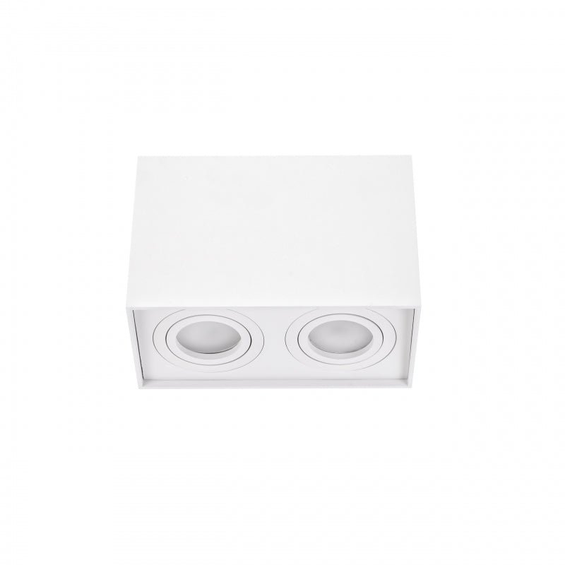 Foco ajustable GU10 rectangular blanco de Spectrum, IP20 interior, carcasa de aluminio, 250V, 17000h de vida útil