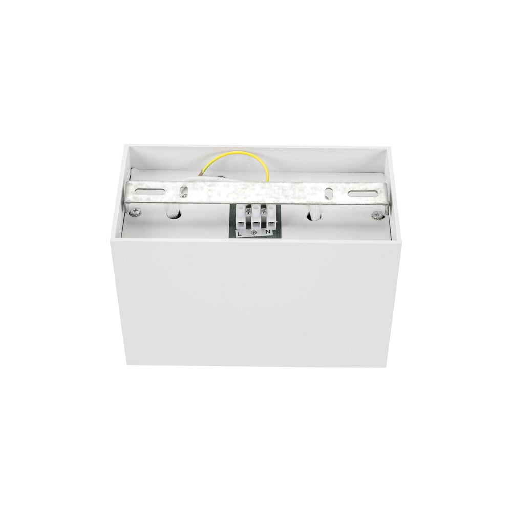 Foco ajustable GU10 rectangular blanco de Spectrum, IP20 interior, carcasa de aluminio, 250V, 17000h de vida útil