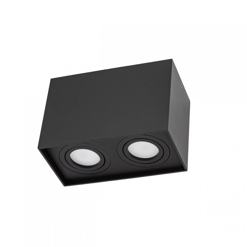 Spectrum Chloe Duo 2xGU10 IP20 foco negro ajustable, carcasa de aluminio, 250V, uso interior