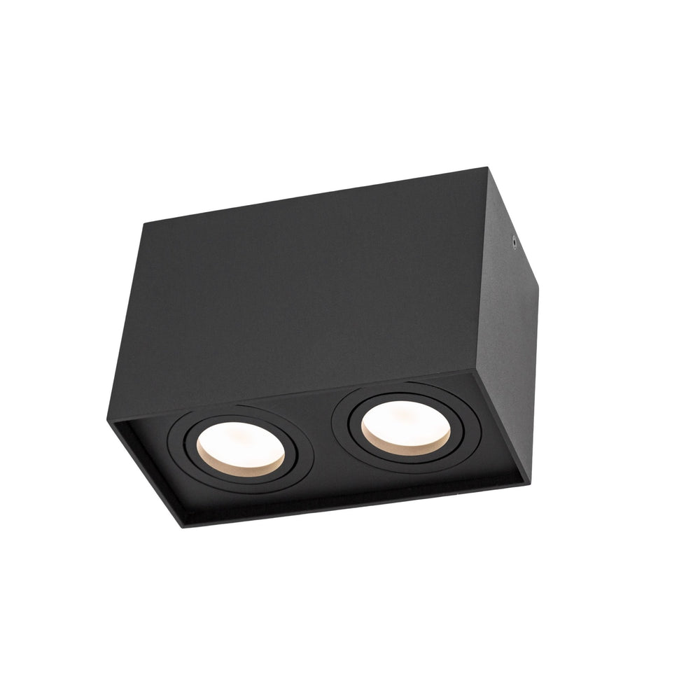 Spectrum Chloe Duo 2xGU10 IP20 foco negro ajustable, carcasa de aluminio, 250V, uso interior
