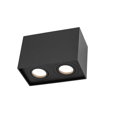 Spectrum CHLOE DUO Foco LED de Superficie 2xGU10, Aluminio Negro Ajustable, Luminaria de Techo Interior IP20