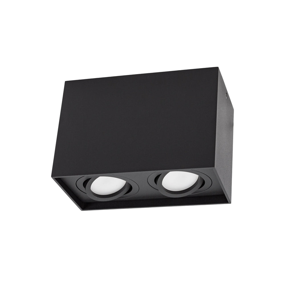 Spectrum Chloe Duo 2xGU10 IP20 foco negro ajustable, carcasa de aluminio, 250V, uso interior