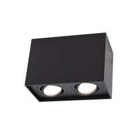 Spectrum Chloe Duo 2xGU10 IP20 foco negro ajustable, carcasa de aluminio, 250V, uso interior
