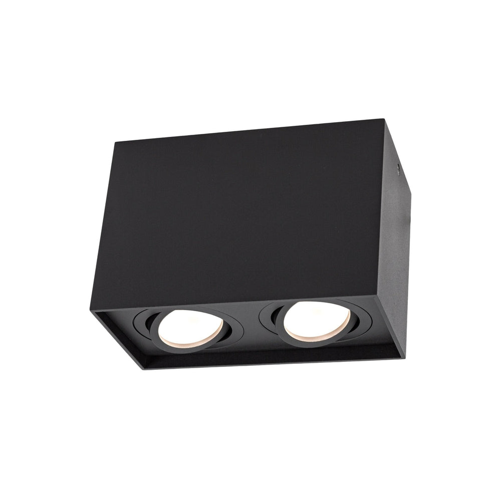 Spectrum Chloe Duo 2xGU10 IP20 foco negro ajustable, carcasa de aluminio, 250V, uso interior