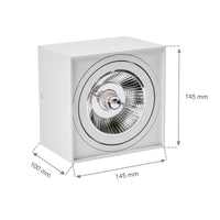 Spectrum CHLOE AR111 GU10 foco LED cuadrado, IP20, blanco, carcasa de aluminio, 250V, uso interior, larga duración