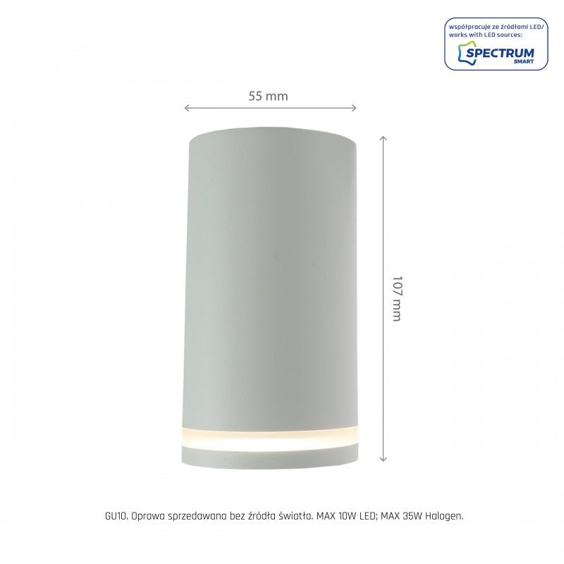 Chloe anillo empotrado GU10 led spot, 230V blanco, IP20, para interiores, Spectrum, carcasa de aluminio, montaje en superficie