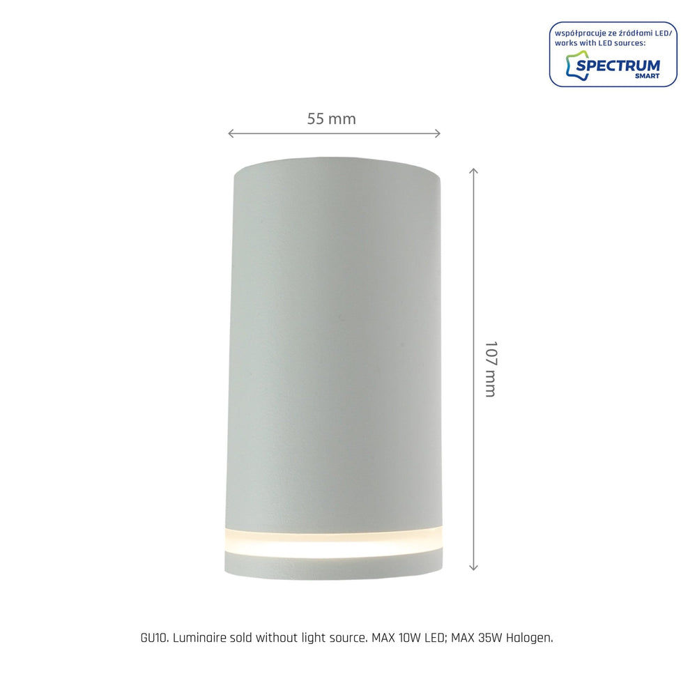 Chloe anillo empotrado GU10 led spot, 230V blanco, IP20, para interiores, Spectrum, carcasa de aluminio, montaje en superficie