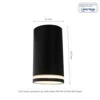 Foco LED de superficie GU10 230V anillo Chloe negro Spectrum - IP20, carcasa de aluminio, montaje en superficie