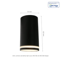 Foco LED de superficie GU10 230V anillo Chloe negro Spectrum - IP20, carcasa de aluminio, montaje en superficie