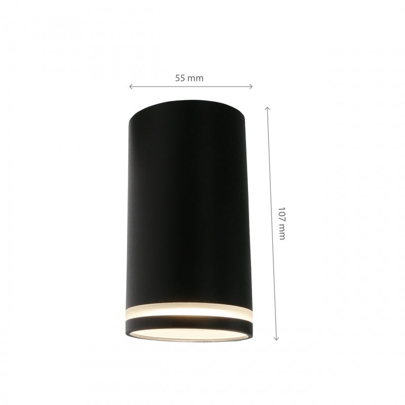 Foco LED de superficie GU10 230V anillo Chloe negro Spectrum - IP20, carcasa de aluminio, montaje en superficie