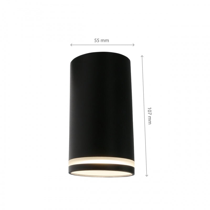 Foco LED de superficie GU10 230V anillo Chloe negro Spectrum - IP20, carcasa de aluminio, montaje en superficie