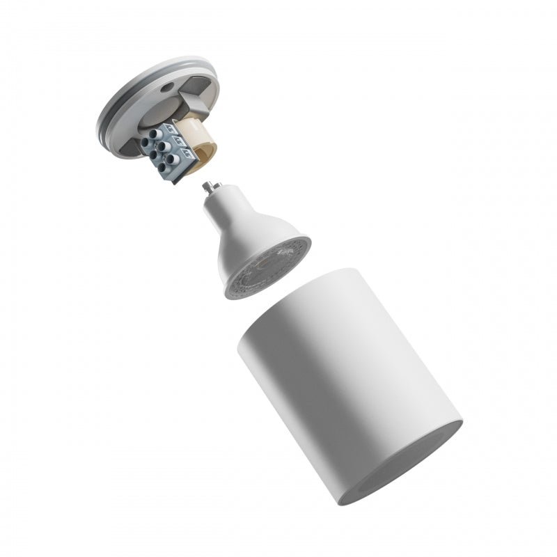 Spectrum CHLOE GU10 LED plafón blanco redondo 70x90mm IP44 impermeable y eficiente energéticamente para uso en interiores