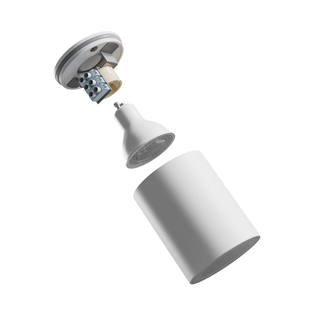 Spectrum CHLOE GU10 LED plafón blanco redondo 70x90mm IP44 impermeable y eficiente energéticamente para uso en interiores