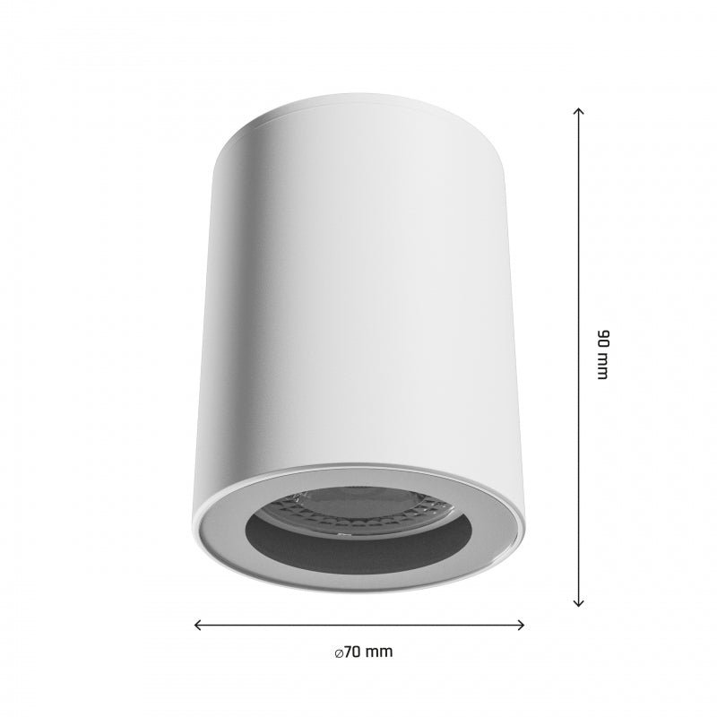 Spectrum CHLOE GU10 LED plafón blanco redondo 70x90mm IP44 impermeable y eficiente energéticamente para uso en interiores