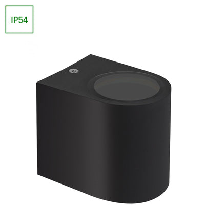 Aplique de pared Spectrum LED GU10 Negro IP54 250V carcasa de policarbonato 95x80x73mm para uso interior y exterior