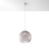 Lámpara colgante Sollux Lighting BALL, acabado Grafito, compatible con LED, 220-240V, IP20, Aluminio y Acero