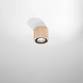 Sollux Lighting BASIC 1 foco de techo en madera natural, LED GU10, IP20, 220-240V, 50W máx, CE RoHS