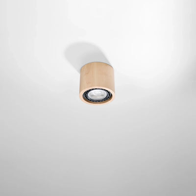 Sollux Lighting BASIC 1 foco de techo en madera natural, LED GU10, IP20, 220-240V, 50W máx, CE RoHS