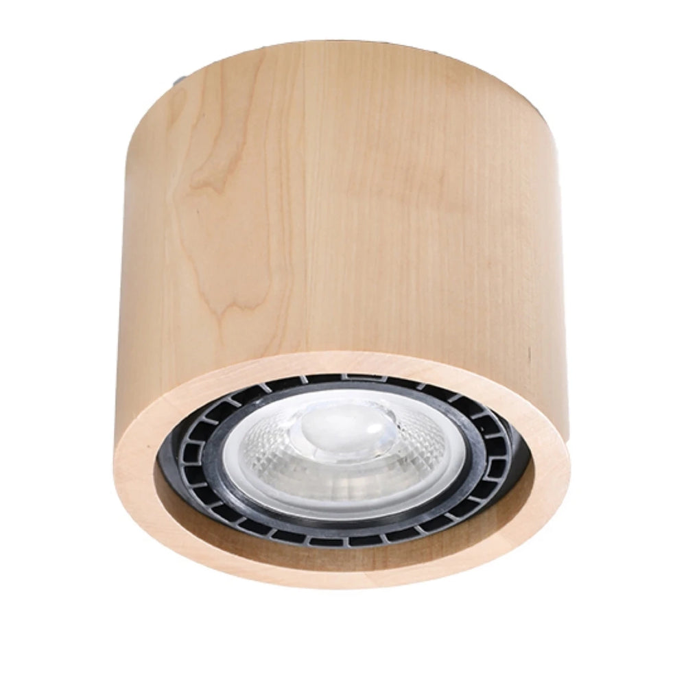 Sollux Lighting BASIC 1 foco de techo en madera natural, LED GU10, IP20, 220-240V, 50W máx, CE RoHS