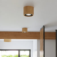 Foco de techo LED Sollux Lighting BASIC 2, madera natural, IP20, 220-240V, máx 50W, CE RoHS