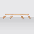 Foco de techo Sollux Lighting BERG 4 LED, madera natural, IP20, 220-240V, CRI 80, CE RoHS, 4x50W máx