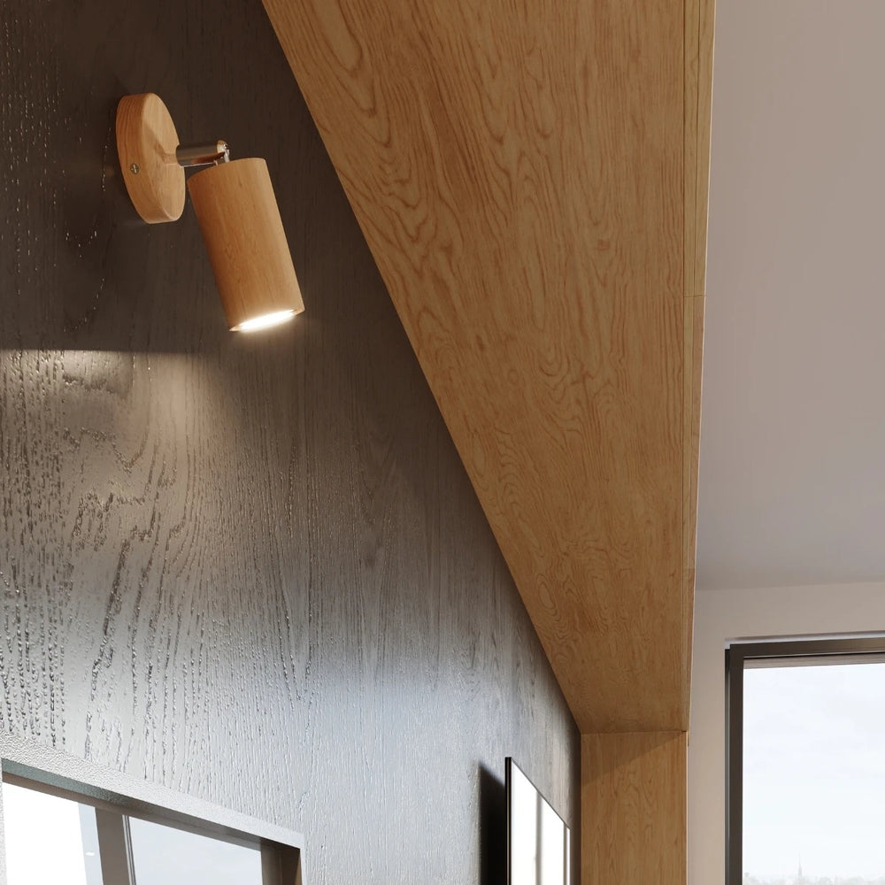 Foco de techo Sollux Lighting BERG 4 LED, madera natural, IP20, 220-240V, CRI 80, CE RoHS, 4x50W máx
