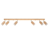 Foco de techo LED Sollux Lighting BERG 6, madera natural, IP20, 220-240V, máx 50W, CE RoHS