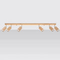 Foco de techo LED Sollux Lighting BERG 6, madera natural, IP20, 220-240V, máx 50W, CE RoHS