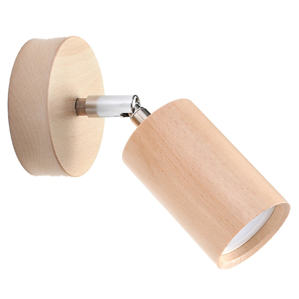 Aplique de pared Sollux Lighting BERG madera natural, compatible con LED, IP20, 220-240V, acabado en aluminio oro mate