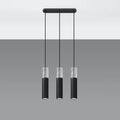 Lámpara colgante LED Sollux Lighting BORGIO 3L, Hormigón Negro Gris, 3 x GU10, IP20, 230V, CE