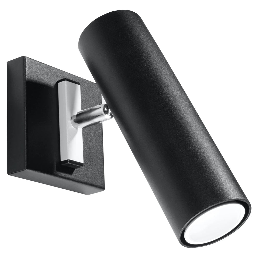 Lámpara de pared LED Sollux Lighting DIREZIONE Negra, Aluminio, IP20, 220-240V, 50W máx, CRI 80, CE RoHS