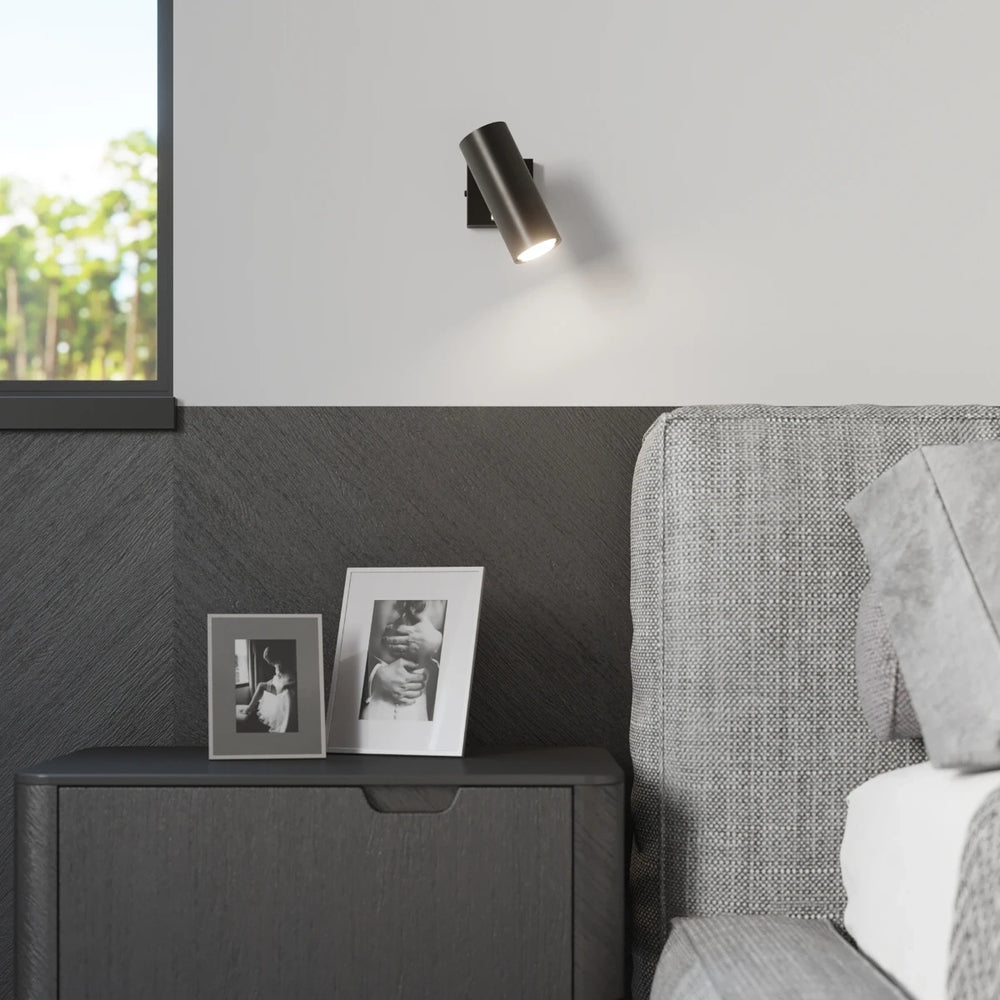 Lámpara de pared LED Sollux Lighting DIREZIONE Negra, Aluminio, IP20, 220-240V, 50W máx, CRI 80, CE RoHS
