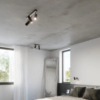 Lámpara de pared LED Sollux Lighting DIREZIONE Negra, Aluminio, IP20, 220-240V, 50W máx, CRI 80, CE RoHS