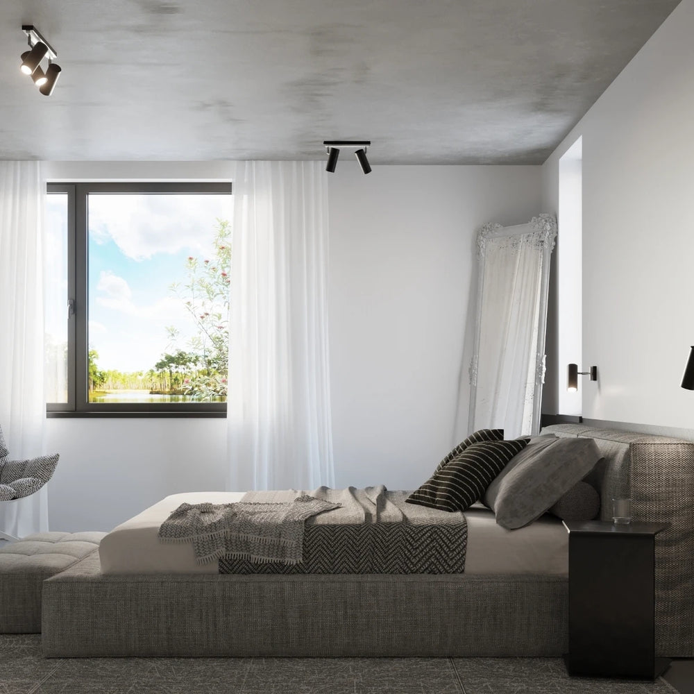 Lámpara de pared LED Sollux Lighting DIREZIONE Negra, Aluminio, IP20, 220-240V, 50W máx, CRI 80, CE RoHS