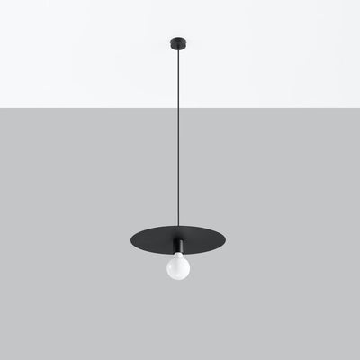 Lámpara colgante Sollux Lighting FLAVIO, Negra, aluminio, IP20, 220-240V, máx 50W LED, certificada CE RoHS