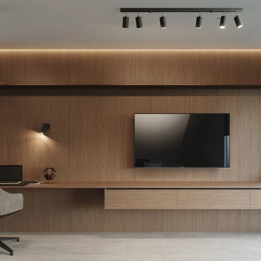 Foco de techo LED Sollux Lighting Black RING, 4 x casquillos GU10, IP20, aluminio, CE RoHS