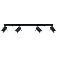 Foco de techo LED Sollux Lighting Black RING, 4 x casquillos GU10, IP20, aluminio, CE RoHS