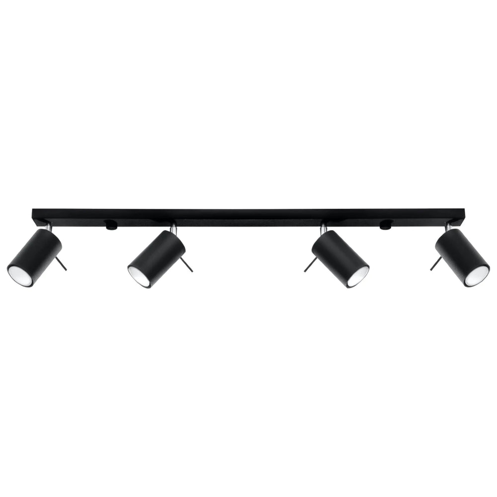 Foco de techo LED Sollux Lighting Black RING, 4 x casquillos GU10, IP20, aluminio, CE RoHS