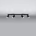 Foco de techo LED Sollux Lighting Black RING, 4 x casquillos GU10, IP20, aluminio, CE RoHS