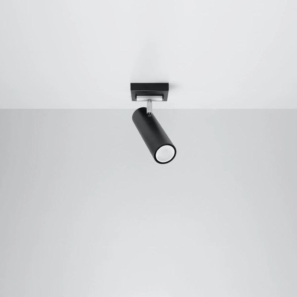 Sollux Lighting LED ceiling spotlight Black Silver, 1x GU10, 220-240V, IP20, Aluminium, CE RoHS