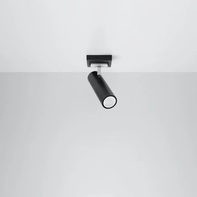 Sollux Lighting LED ceiling spotlight Black Silver, 1x GU10, 220-240V, IP20, Aluminium, CE RoHS