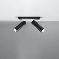 Foco empotrado LED de techo Sollux Lighting Negro Plata, 2 x GU10, IP20, Aluminio, 220-240V, CE RoHS