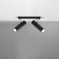Foco empotrado LED de techo Sollux Lighting Negro Plata, 2 x GU10, IP20, Aluminio, 220-240V, CE RoHS