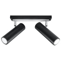 Foco empotrado LED de techo Sollux Lighting Negro Plata, 2 x GU10, IP20, Aluminio, 220-240V, CE RoHS