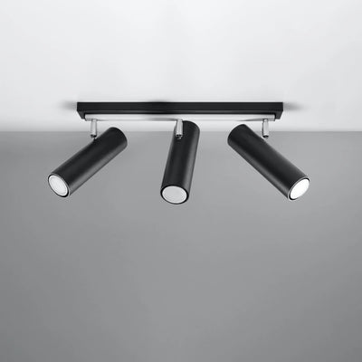 Sollux Lighting Foco de techo LED Negro Plata 3xGU10, IP20, aluminio, 220-240V, CE RoHS